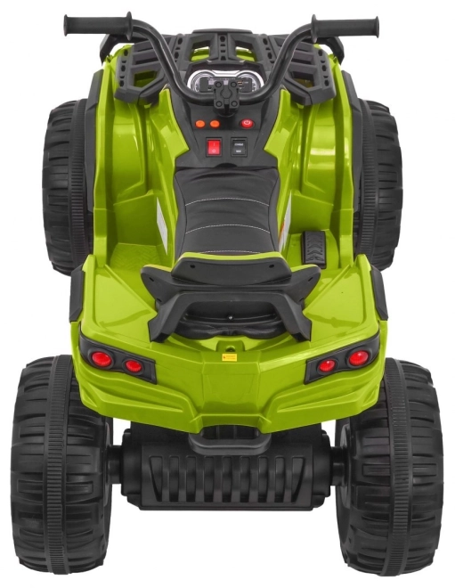 Quad per bambini a batteria verde + ruote in EVA + radio MP3 + LED + avvio lento