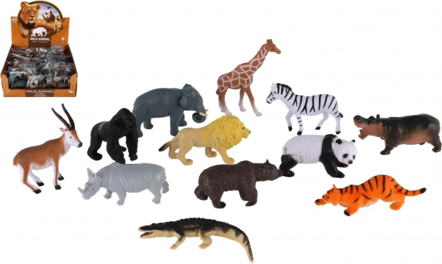 Set di animaletti di plastica safari 5–10 cm, mix di specie