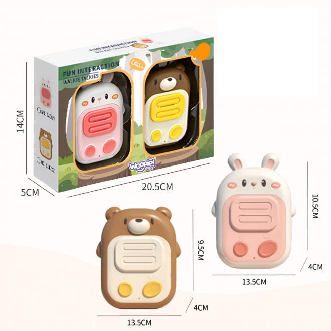 Walkie Talkie Set per Bambini a Forma di Orso e Coniglietto