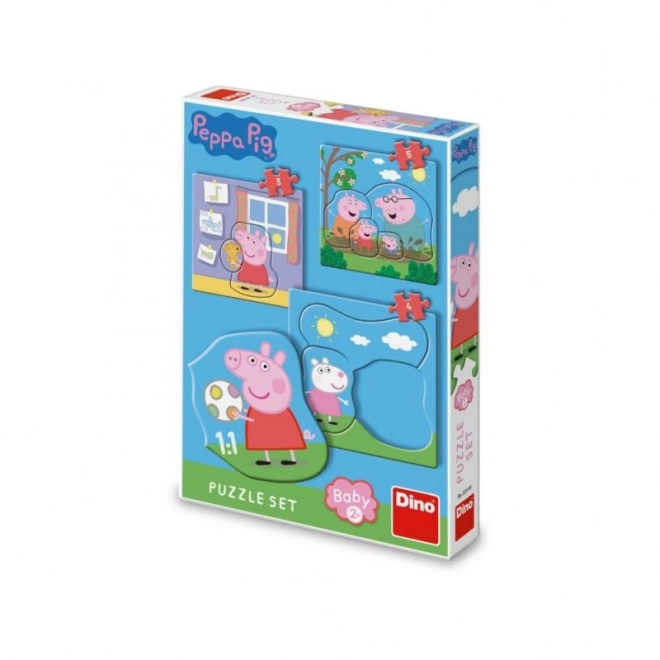 Puzzle baby Peppa Pig e famiglia 3 in 1