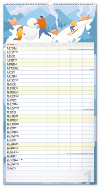 Calendario da Parete Pianificatore Familiare XXL 2025