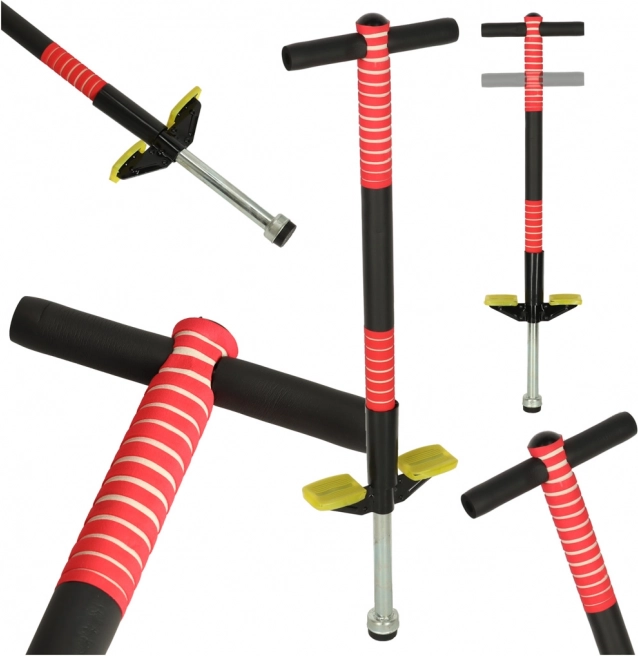 Bastone da salto Pogo rosso con altezza regolabile