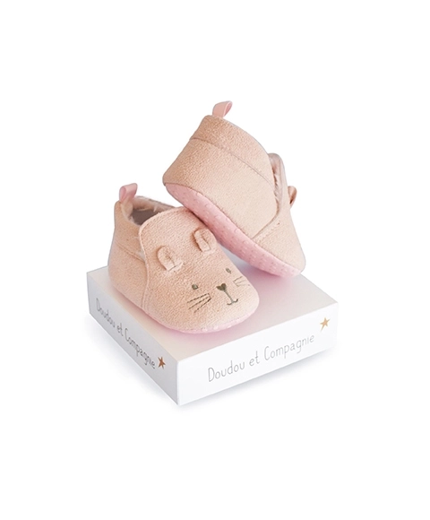 Doudou Set regalo - Scarpe prime 0-6 mesi rosa