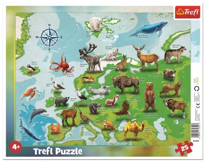 Puzzle con Animali d'Europa TREFL 25 Pezzi