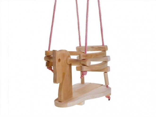 Altalena in legno a forma di cavallo per bambini