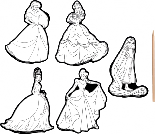 Stickers da grattare Disney Principesse 5 pezzi