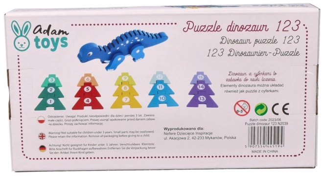 Dinosauro con puzzle numerici
