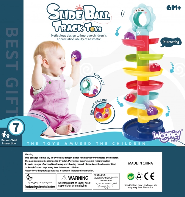 Torre Spiral WOOPIE per Bambini con Set di Piste per Palline