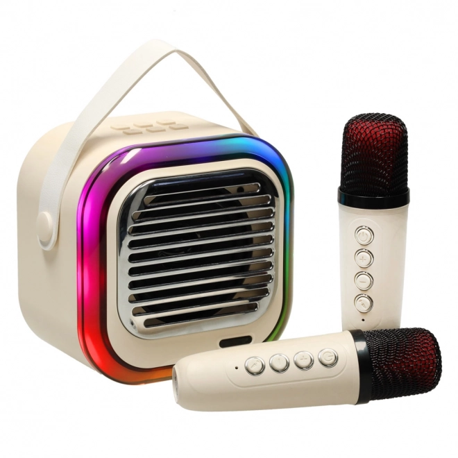 Altoparlante per karaoke USB Bluetooth crema