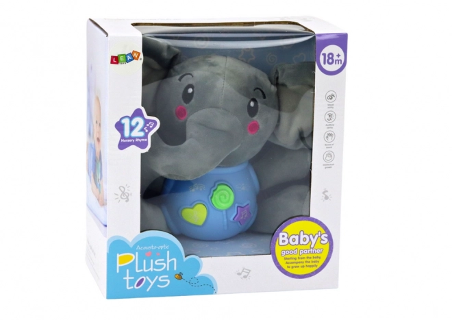 Elefante Interattivo di Peluche Blu Musicale