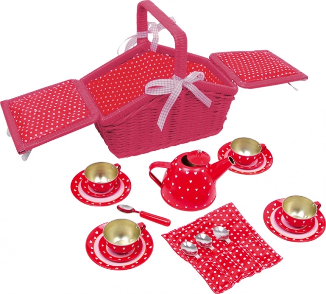 Small Foot Cesta da picnic rossa Sarah