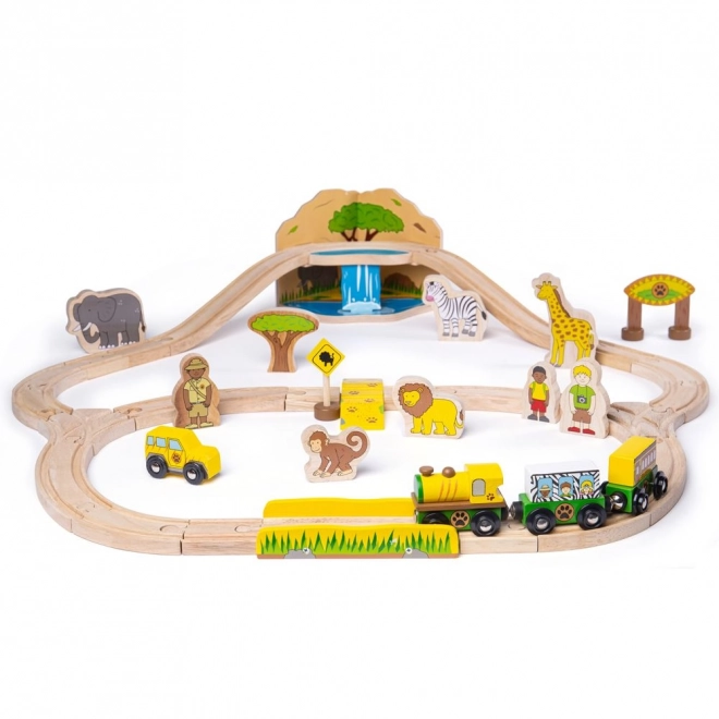 Bigjigs Rail pista di treni in legno Safari