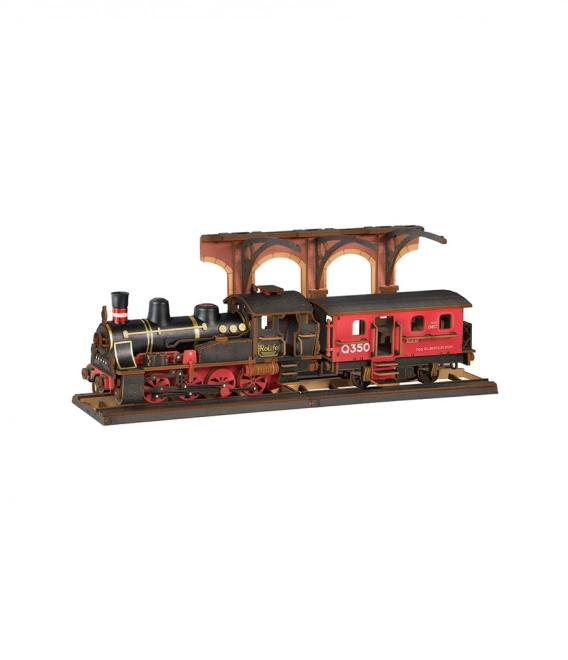 Scomposizione puzzle legno 3D locomotiva a vapore Vintage di RoboTime