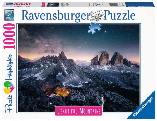 Puzzle Montagne mozzafiato: Tre Cime, Dolomiti, Italia 1000 pezzi