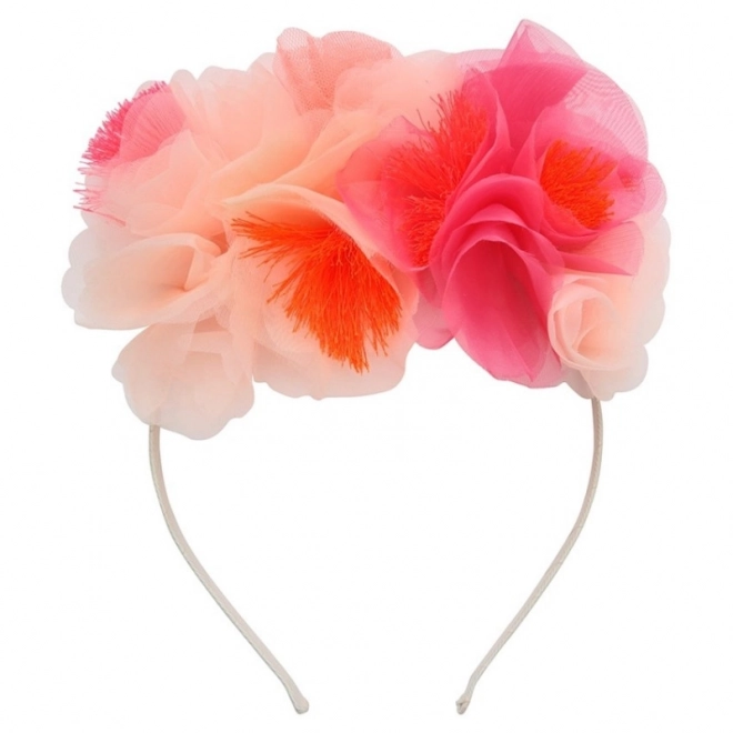 Cerchietto per capelli bouquet di fiori rosa