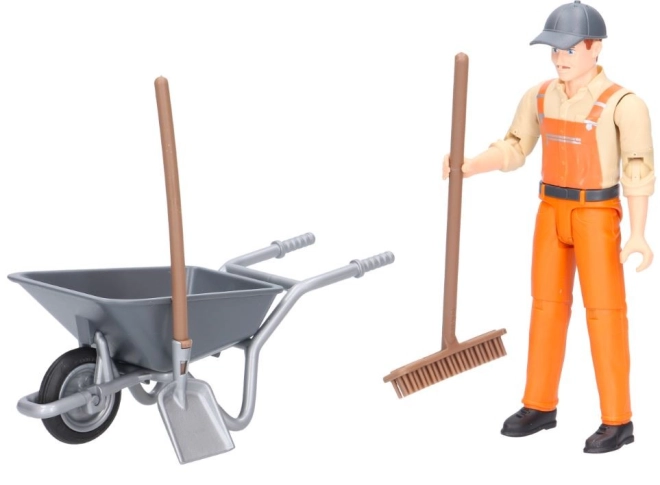 Figurina dell’addetto stradale e ricchi accessori