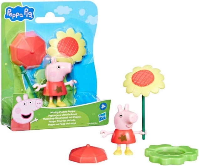 Peppa Pig divertimento in pozzanghera e fango, figurina