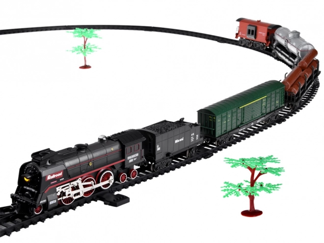 Grande trenino elettrico con locomotiva fumante