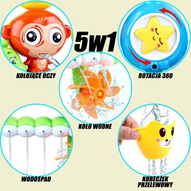 Gioco acquatico da bagno scimmietta con bicchiere