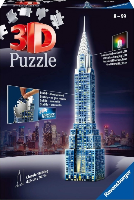 Puzzle 3D Chrysler Building Illuminato Notturno