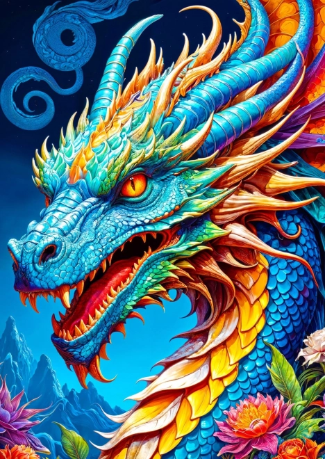 Puzzle Drago Blu 1000 Pezzi