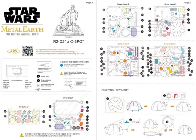 Puzzle 3D Star Wars: R2D2 e C-3PO - Set Deluxe