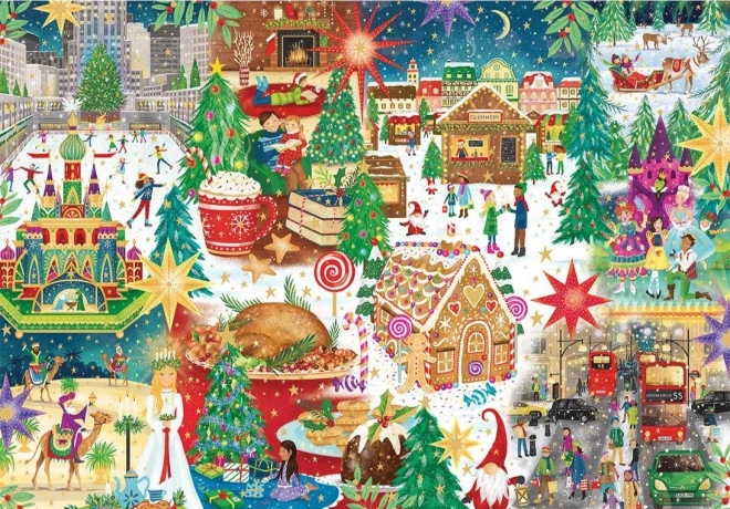 Edizione Speciale Oro: Natale in tutto il mondo Puzzle 500 pezzi