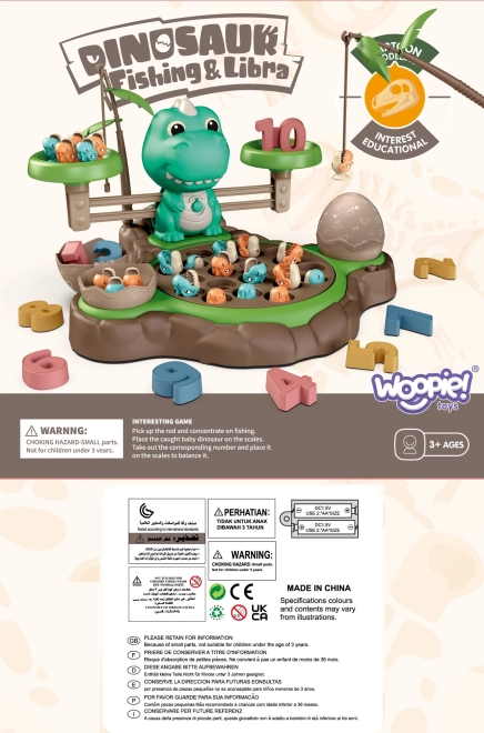 Gioco educativo Dinozaur con bilancia e cattura di WOOPIE