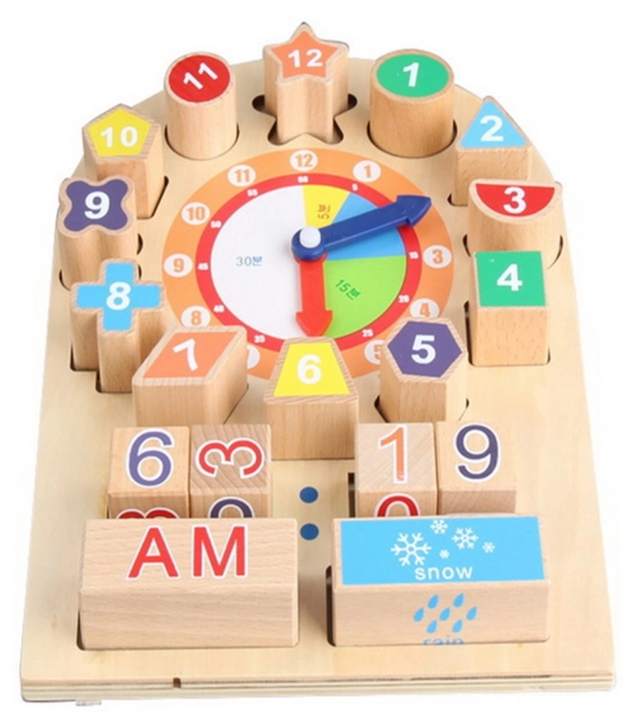 Lavagna didattica in legno Orologio per bambini 12m+