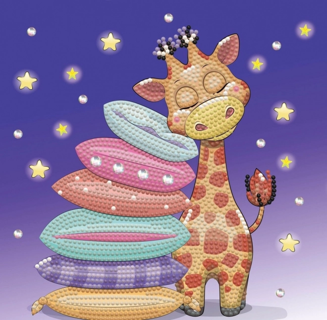 Mosaico con diamanti - cuscino con giraffa