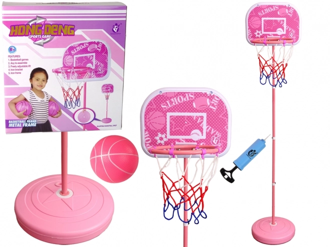 Canestro da basket per bambini da giardino rosa