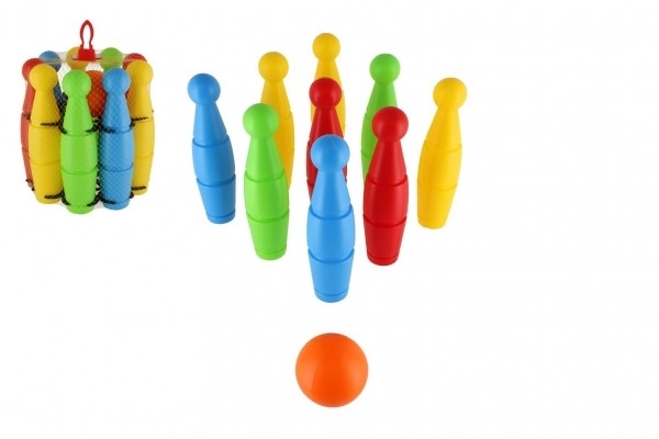 Set 9 birilli colorati in plastica 23cm