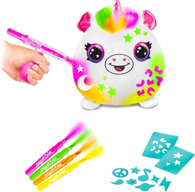 Set creativo Airbrush Neon con peluche squish