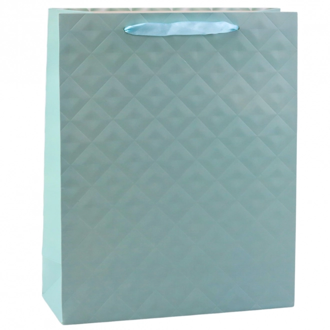 Borsa regalo con goffratura blu turchese 32 x 26 x 10 cm