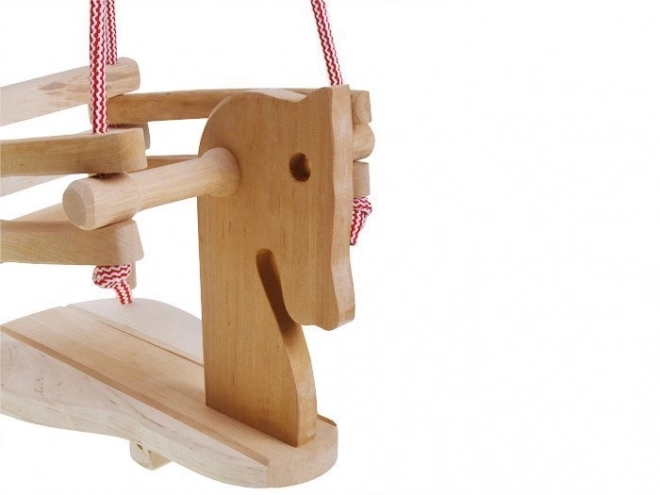 Altalena in legno a forma di cavallo per bambini