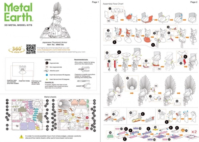 Puzzle 3D Metallo Toyotomi Armature Giapponese