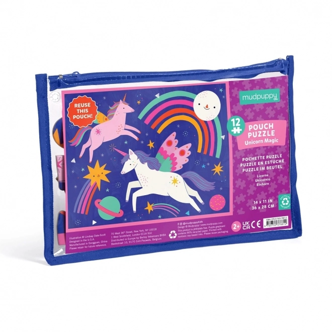 Puzzle Unicorno Magico 12 pezzi in borsa