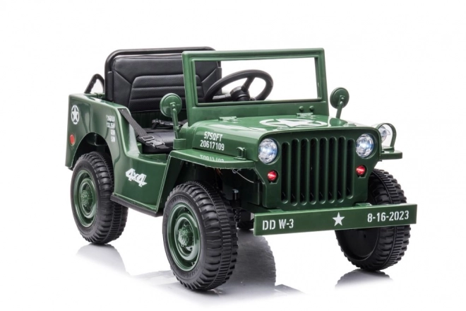 Auto elettrica per bambini verde militare 4x4