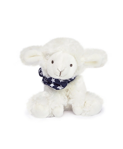 Agnello in peluche con fazzoletto 12 cm