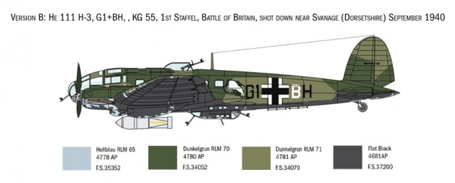 Modello in plastica Heinkel He 111H Battaglia d'Inghilterra 80° Anniversario