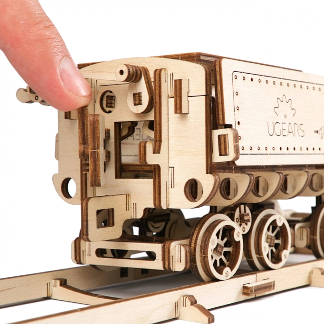 Locomotiva a tender meccanici in legno 3D Ugears