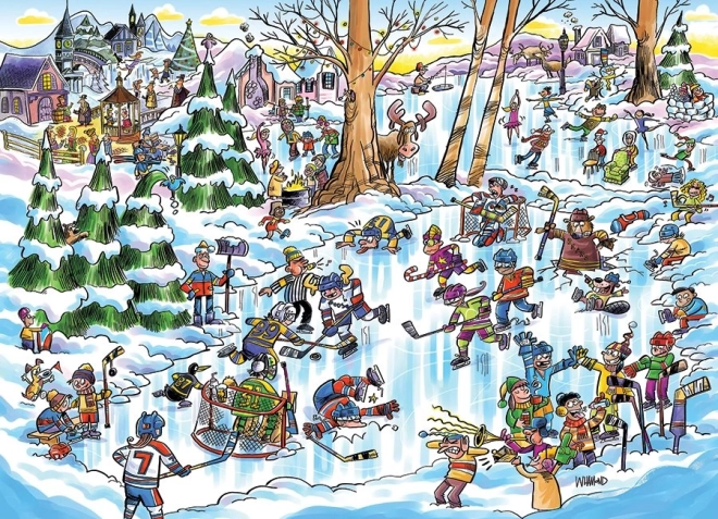 Puzzle per famiglie COBBLE HILL Paesino dell’hockey 350 pezzi