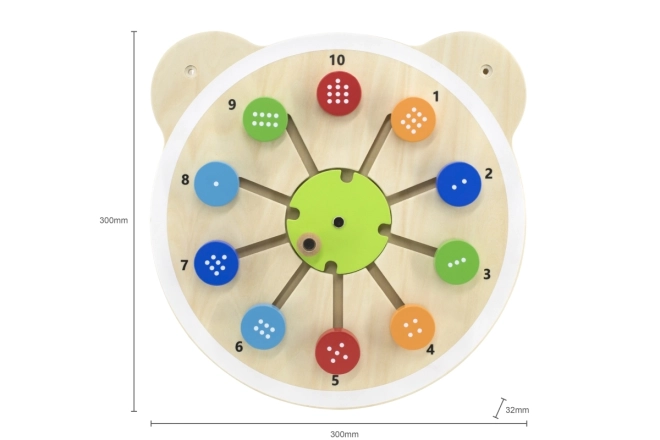 Gioco da parete in legno con orsetto