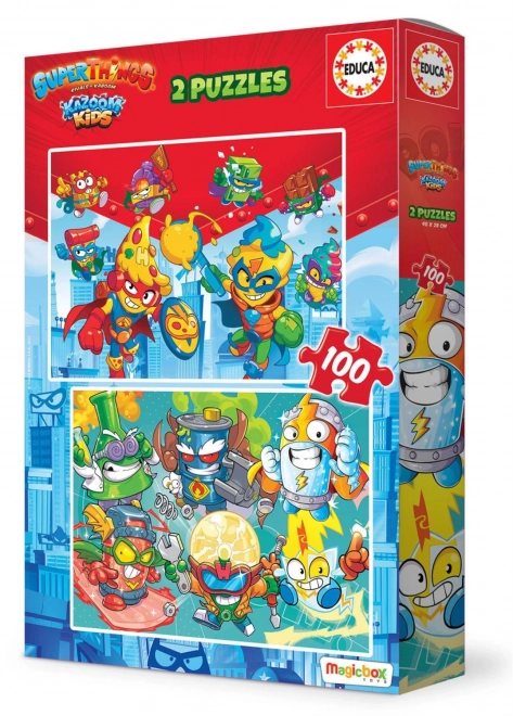 Puzzle EDUCA SuperThings 2x100 pezzi