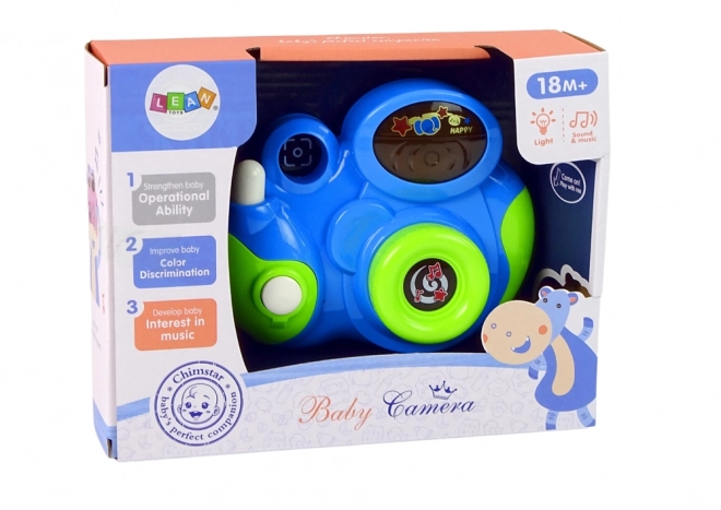 Fotocamera interattiva per bambini con luci e suoni blu