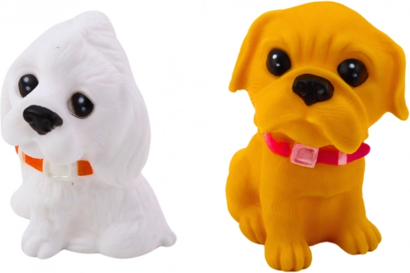 Set di graziose figurine di cuccioli, gomma, 6 pezzi