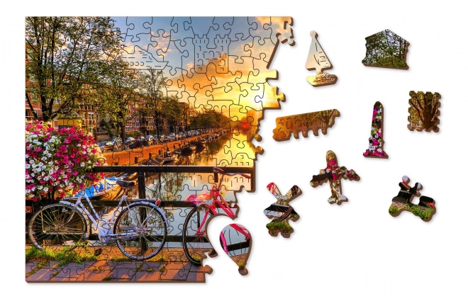 Puzzle in Legno Città di Bicycle ad Amsterdam 2v1