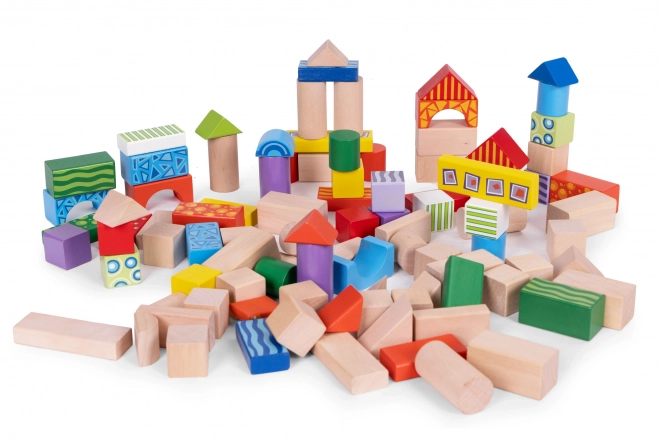 Blocchi in legno per bambini 100 pezzi ECOTOYS