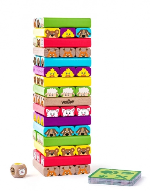 Torre colorata con animali - gioco di abilità