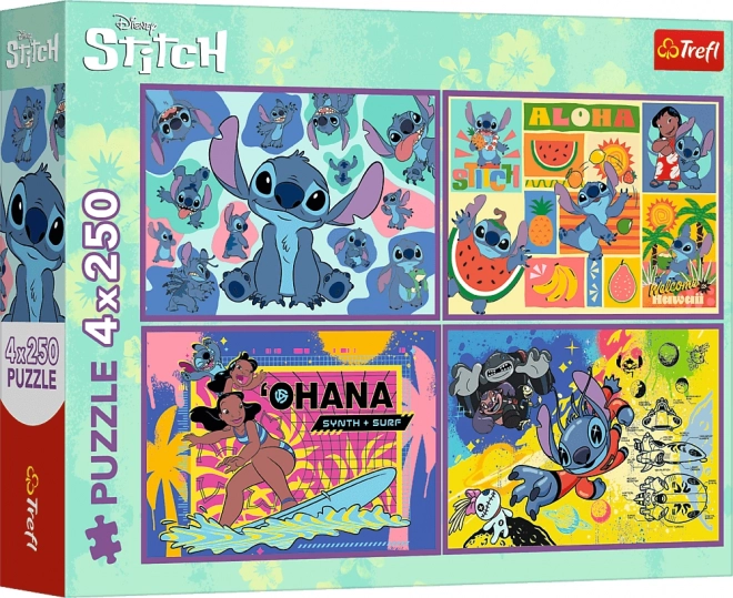 Puzzle 4 x 250 pezzi Stitch Straordinario